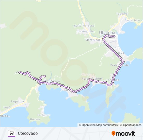 Mapa da linha 04 CORCOVADO de ônibus