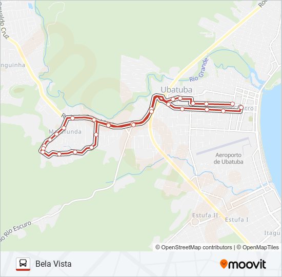 Mapa da linha 20 BELA VISTA de ônibus