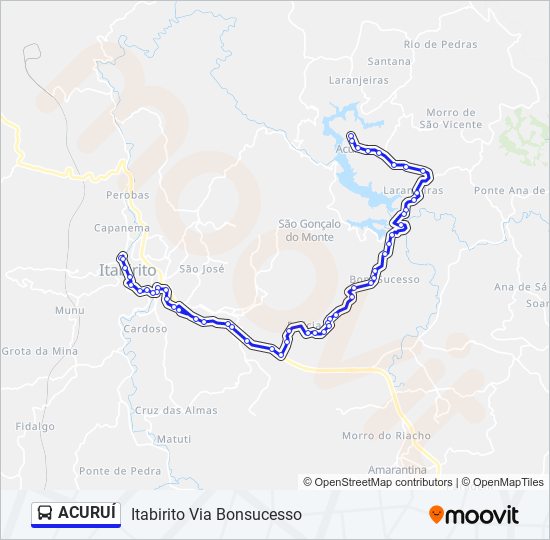 Mapa de ACURUÍ de autobús