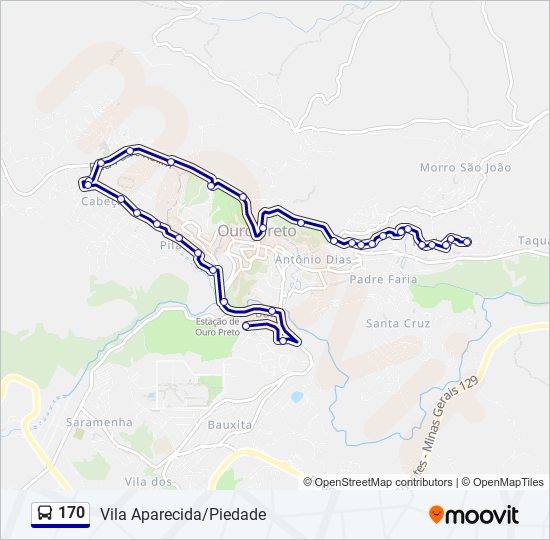 Mapa de 170 de autobús