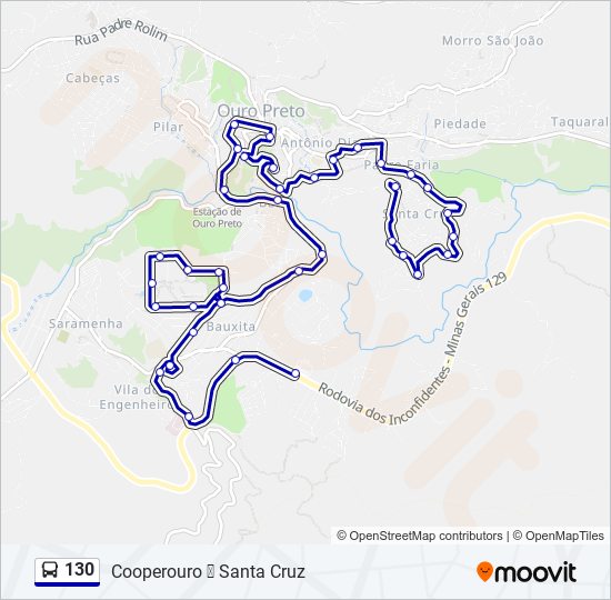 Mapa de 130 de autobús