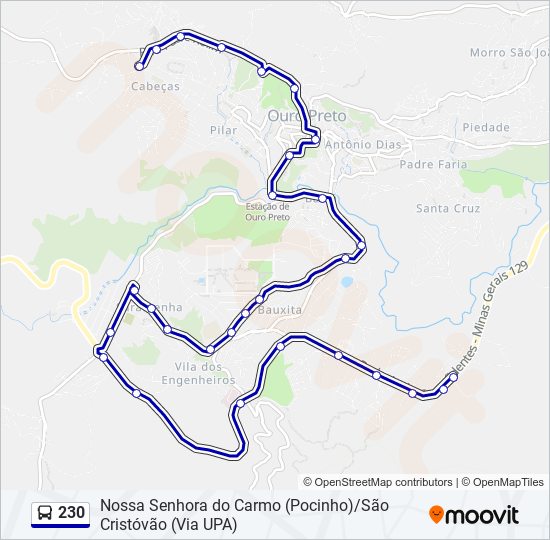 230 bus Line Map