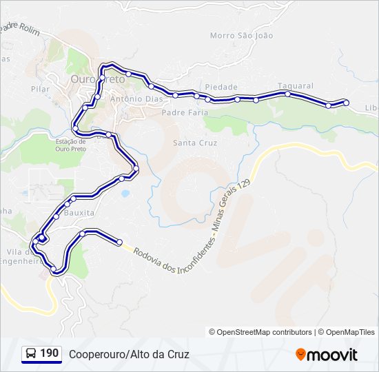 Mapa de 190 de autobús