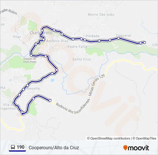 Mapa de 190 de autobús