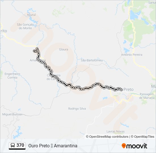 Mapa de 370 de autobús