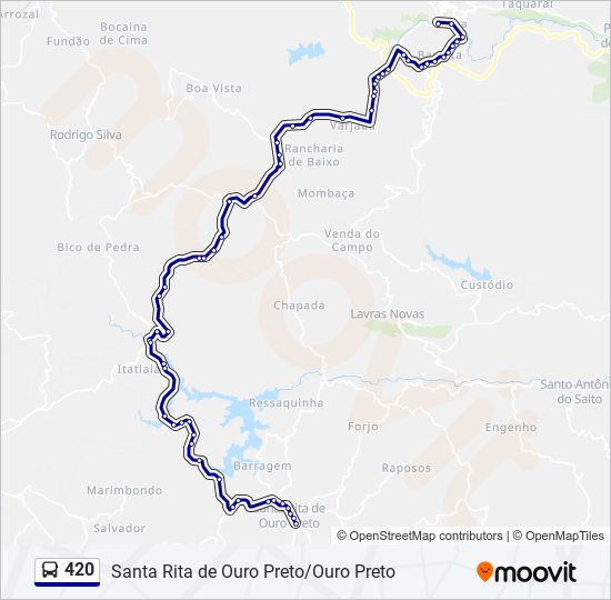 Mapa de 420 de autobús