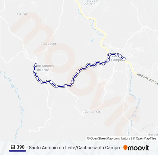390 Bus Line Map