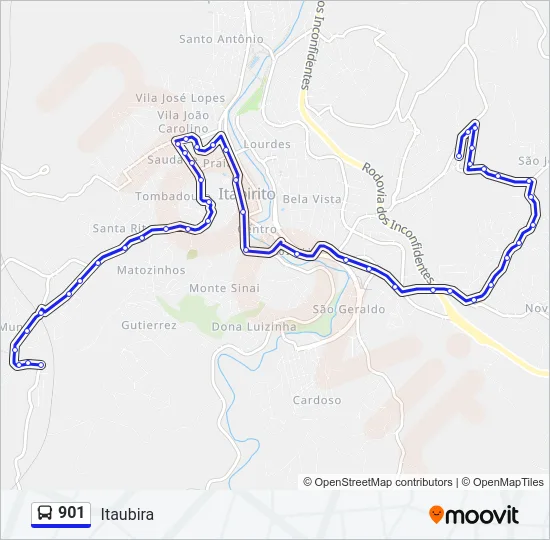 901 Bus Line Map
