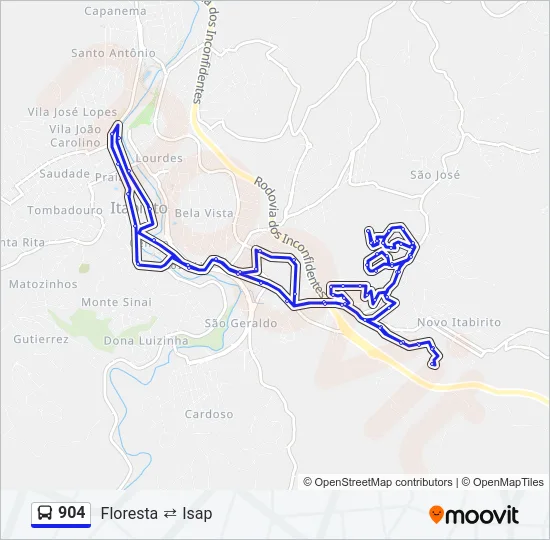 904 Bus Line Map