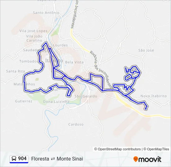 904 Bus Line Map