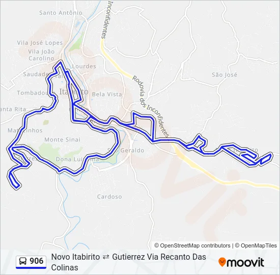 906 Bus Line Map