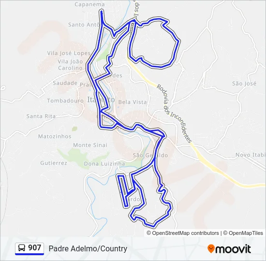 907 Bus Line Map