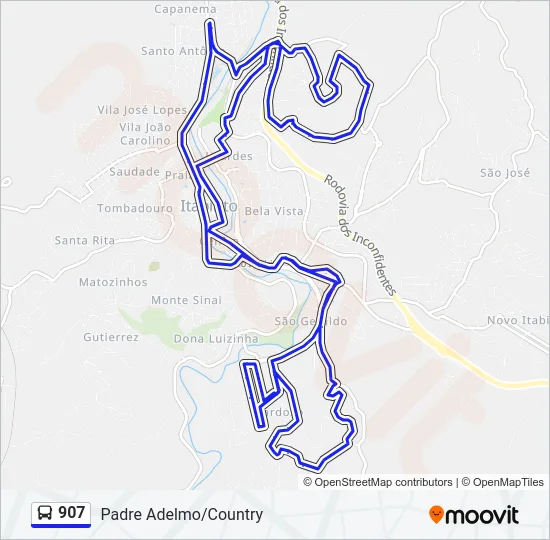 907 Bus Line Map