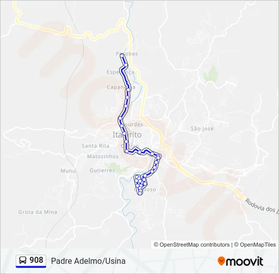 908 Bus Line Map