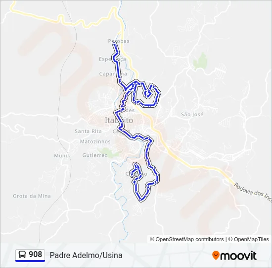 908 Bus Line Map