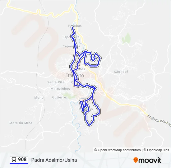 908 Bus Line Map