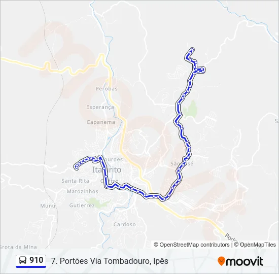 910 Bus Line Map