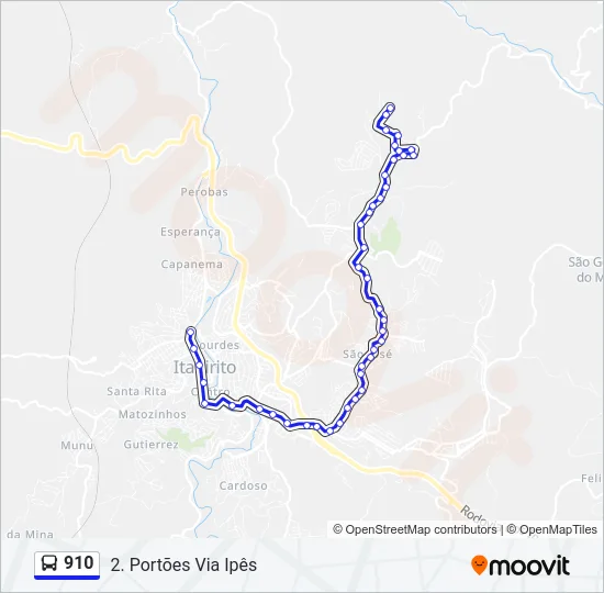 910 Bus Line Map