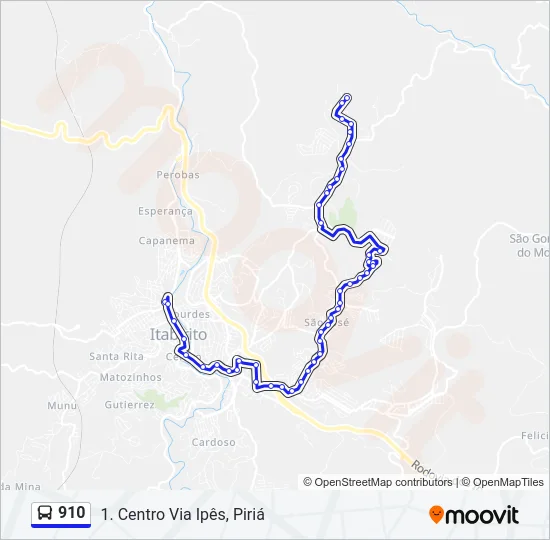 910 Bus Line Map