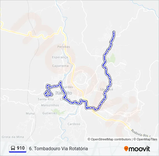 910 Bus Line Map