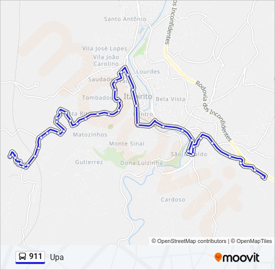 911 bus Line Map