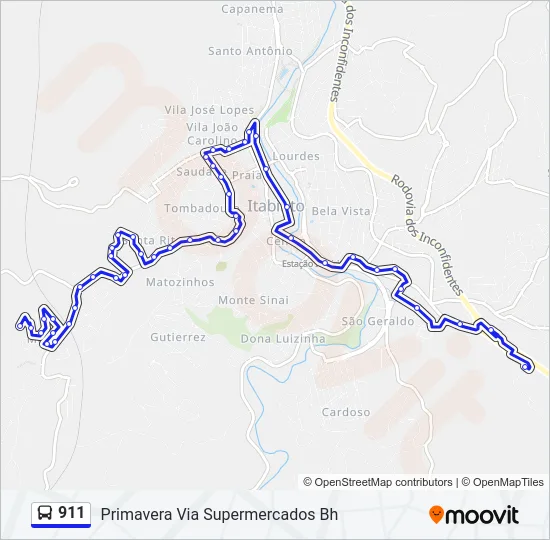 911 Bus Line Map