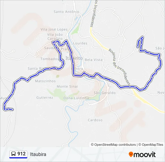 912 Bus Line Map