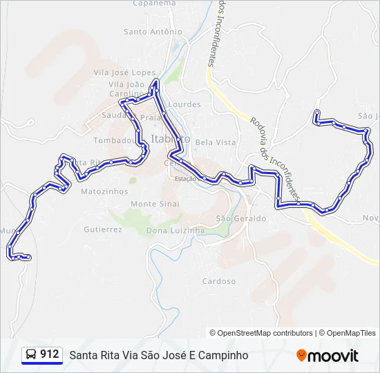 912 Bus Line Map