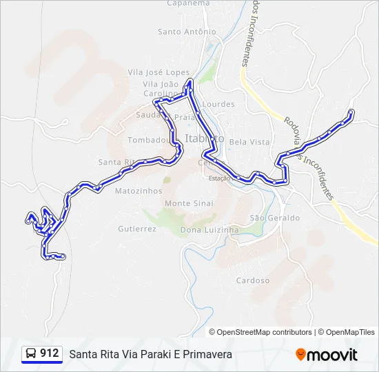 912 Bus Line Map