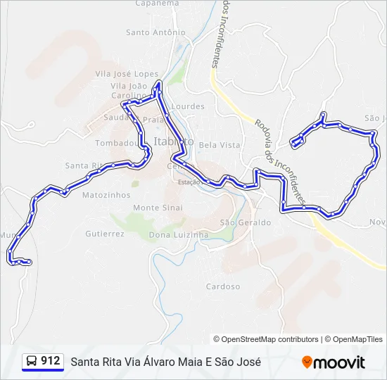 912 Bus Line Map