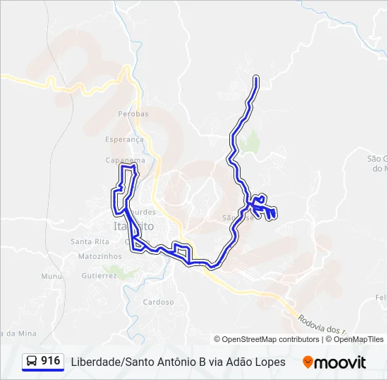 916 Bus Line Map