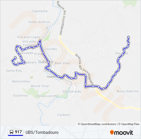 917 bus Line Map