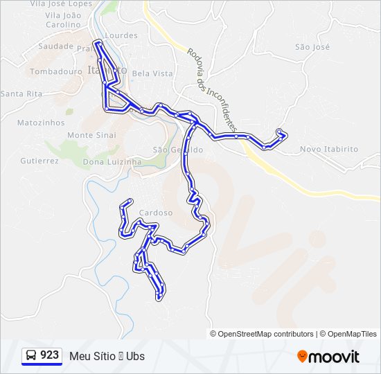 923 bus Line Map