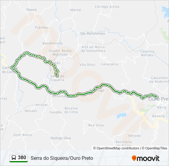 Mapa de 380 de autobús