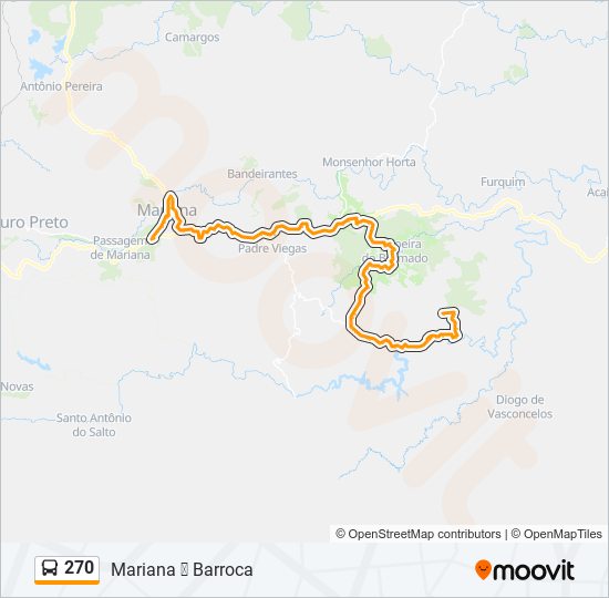 Mapa de 270 de autobús