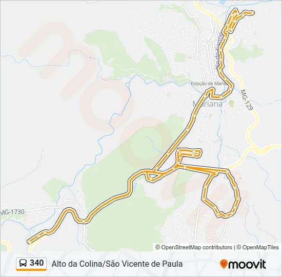 340 Bus Line Map
