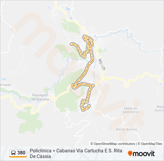 380 Route: Schedules, Stops & Maps - Policlínica > Cabanas Via Cartucha ...