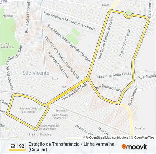 192 Bus Line Map