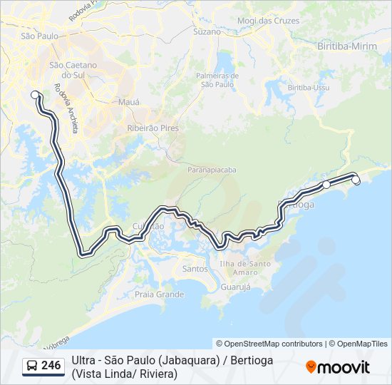 Mapa da linha 246 de ônibus