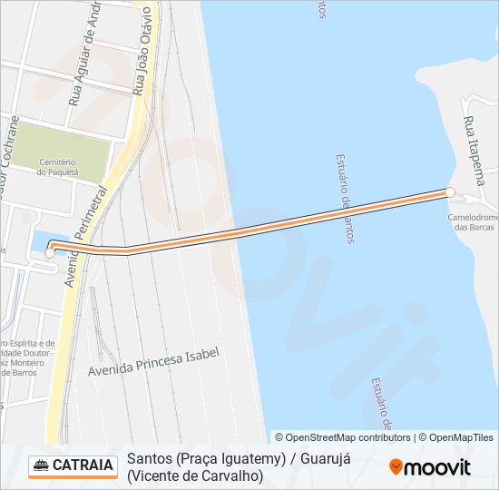 Mapa da linha CATRAIA de barca