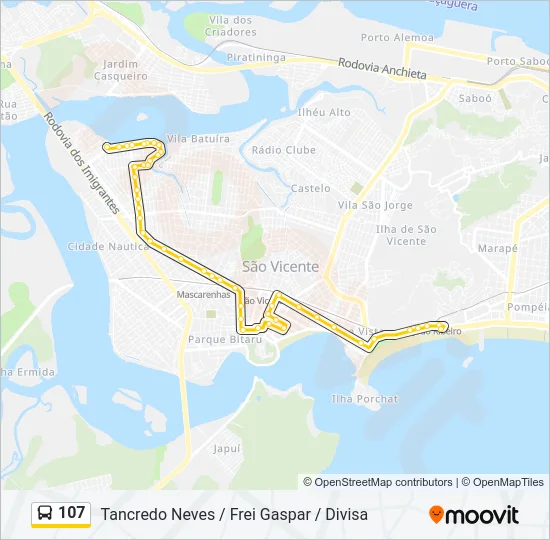 107 Bus Line Map