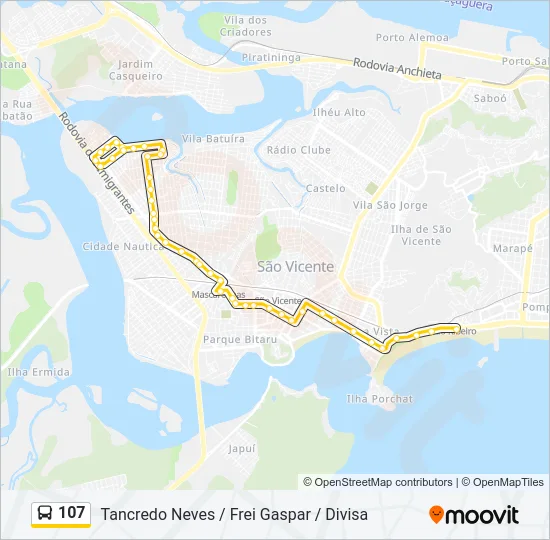 107 Bus Line Map