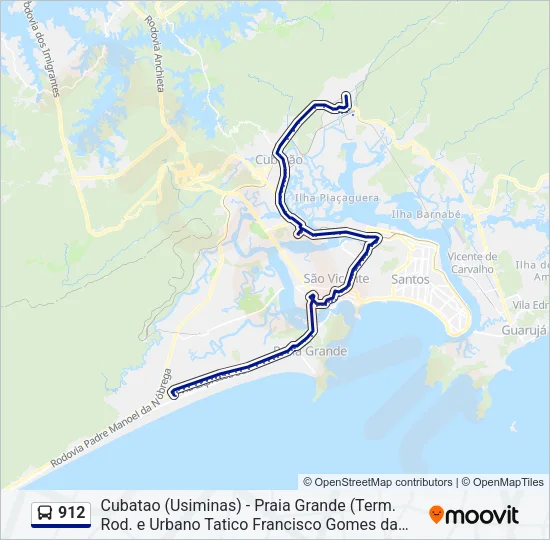 912 Bus Line Map