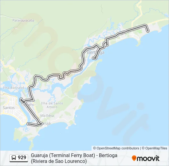929 Bus Line Map