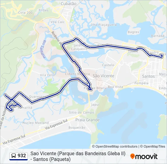 932 Bus Line Map