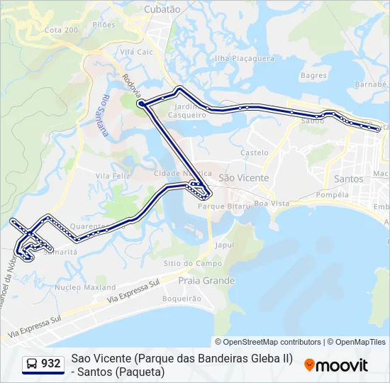 932 Bus Line Map