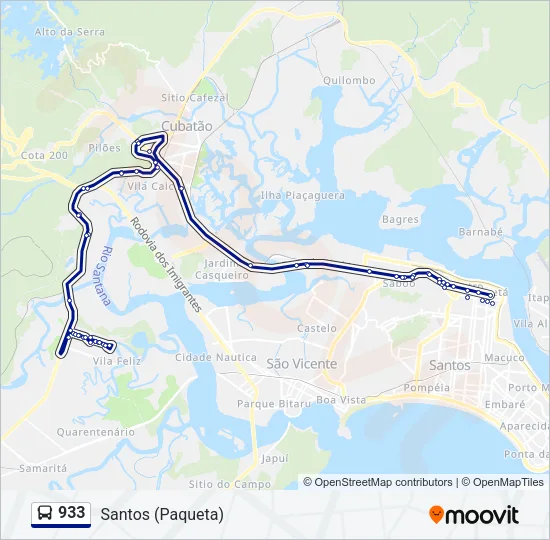 933 Bus Line Map