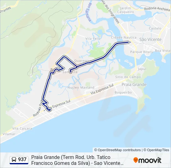937 Bus Line Map
