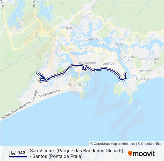 943 Bus Line Map
