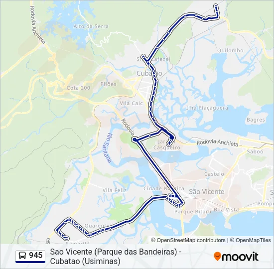 945 Bus Line Map